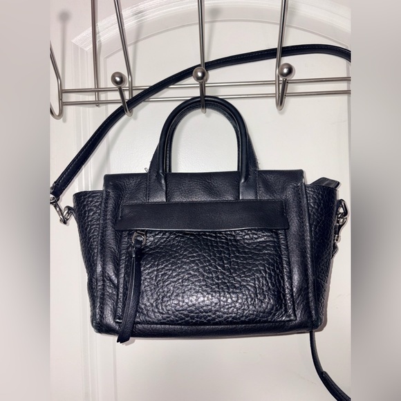 Coach Mini Riley Satchel Black Pebbled Leather Crossbody Bag 27923 - Picture 15 of 16